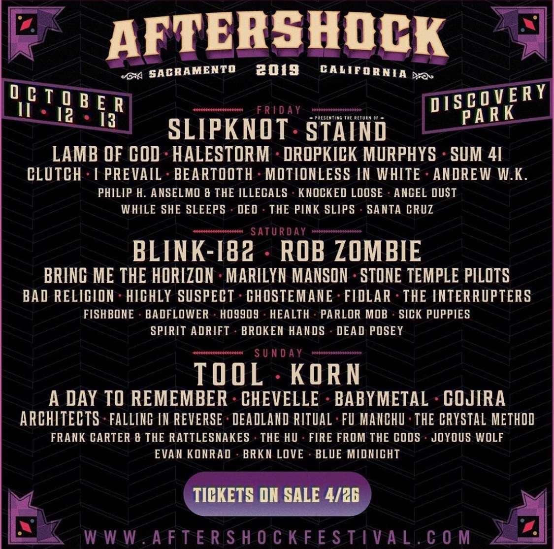 Aftershock Expands To 3 Days With Massive Lineup Featuring Tool